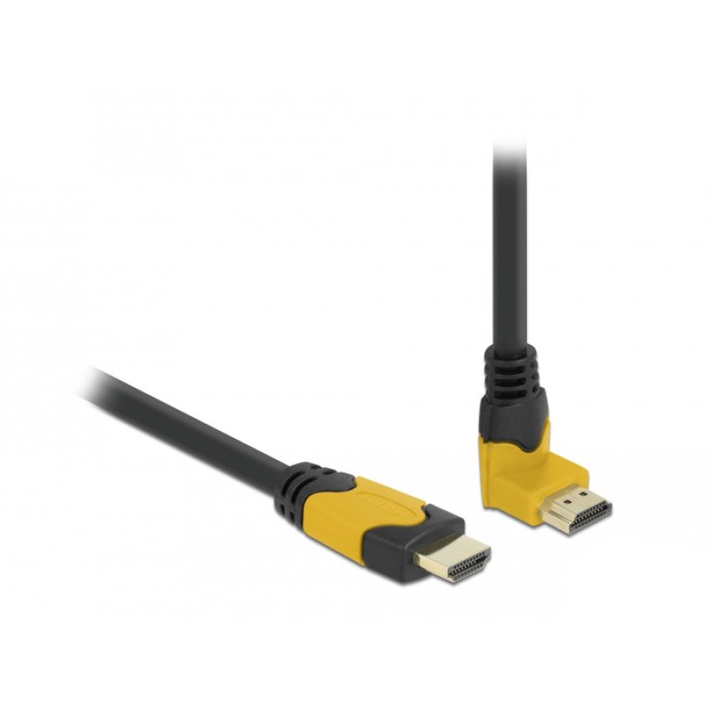 DeLOCK Câble High Speed HDMI mâle droit à mâle angulé de 90° vers le haut 48 Gbps 8K 60 Hz 1 m