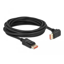 Delock DisplayPort Kabel Stecker gerade zu Stecker 90° unten gewinkelt 8K 60 Hz 5 m