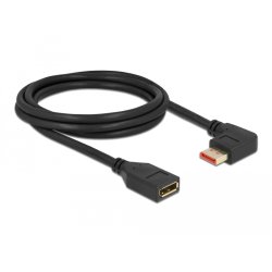DeLOCK DisplayPort extension cable male 90° left angled to female 8K 60 Hz 2 m