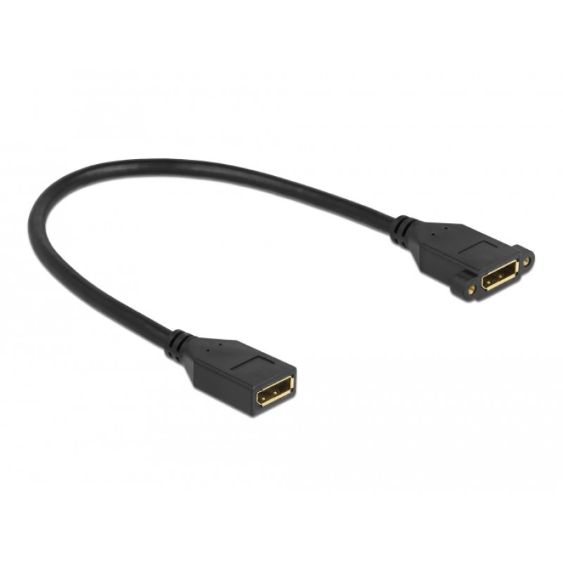 DeLOCK Câble DisplayPort 1.2 femelle à femelle à montage sur panneau 4K 60 Hz 30 cm