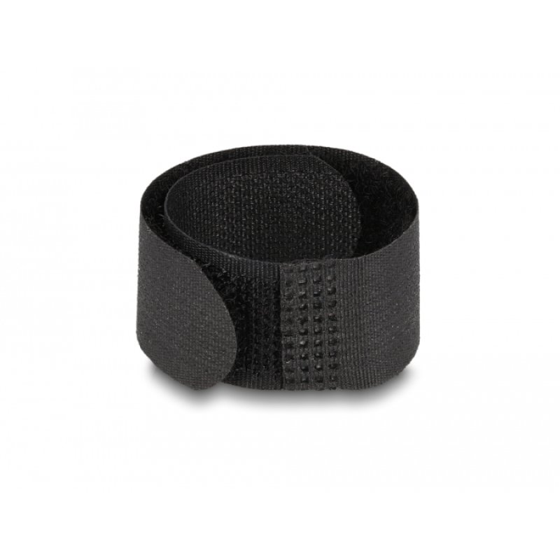 DeLOCK Hook-and-loop cable tie L 180 x W 20 mm black 10 pieces