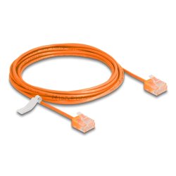 DeLOCK Câble de réseau RJ45 Cat.6 UTP Ultra Slim, 3 m, orange, avec fiches courtes