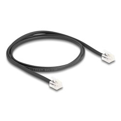 DeLOCK Câble de téléphone, RJ11 mâle à RJ11 mâle, noir, 1 m