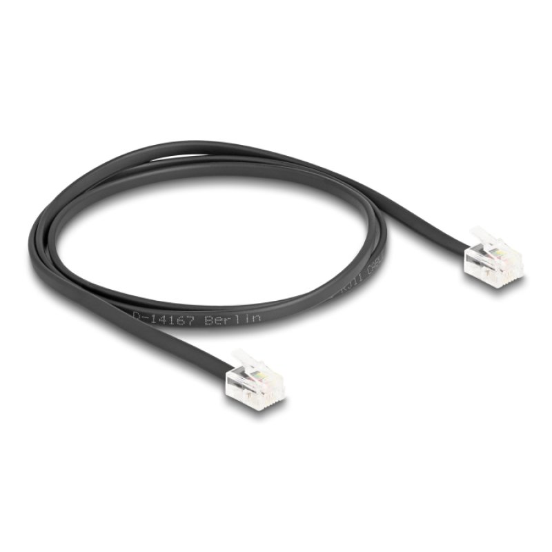 Delock Telefonkabel RJ11 Stecker zu RJ11 Stecker schwarz 1 m