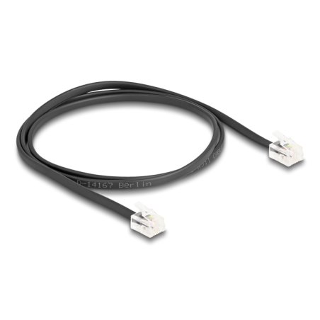 Delock Telefonkabel RJ11 Stecker zu RJ11 Stecker schwarz 1 m