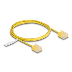 DeLOCK Câble de réseau RJ45 Cat.6 UTP Ultra Slim, 1 m, jaune, avec fiches courtes
