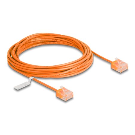 DeLOCK Câble de réseau RJ45 Cat.6 UTP Ultra Slim, 5 m, orange, avec fiches courtes