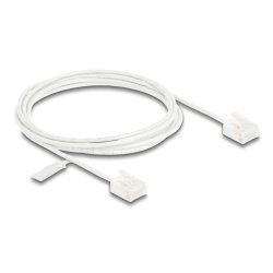 DeLOCK Câble de réseau RJ45 Cat.6 UTP Ultra Slim, 2 m, blanc, avec fiches courtes