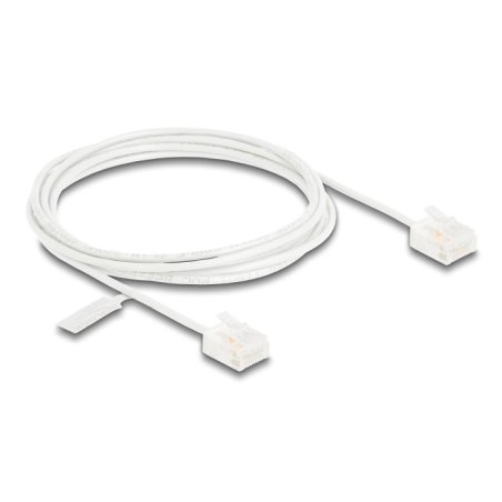 DeLOCK Câble de réseau RJ45 Cat.6 UTP Ultra Slim, 2 m, blanc, avec fiches courtes