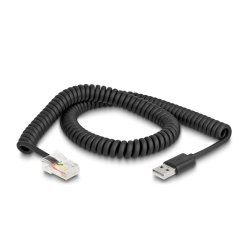 DeLOCK RJ50 to USB 2.0 Type-A Coiled Cable 2 m