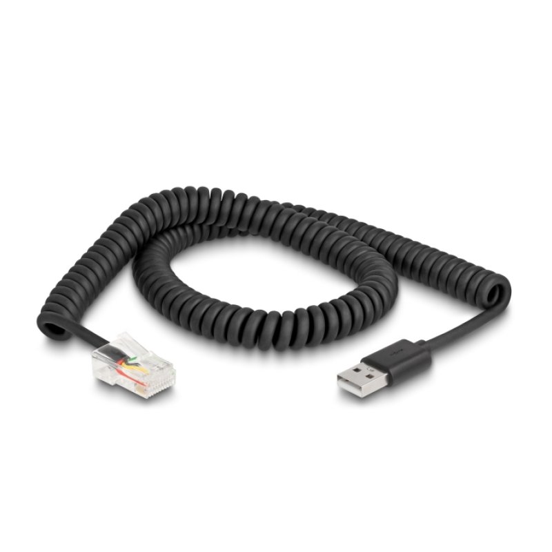 Delock RJ50 zu USB 2.0 Typ-A Spiralkabel 2 m