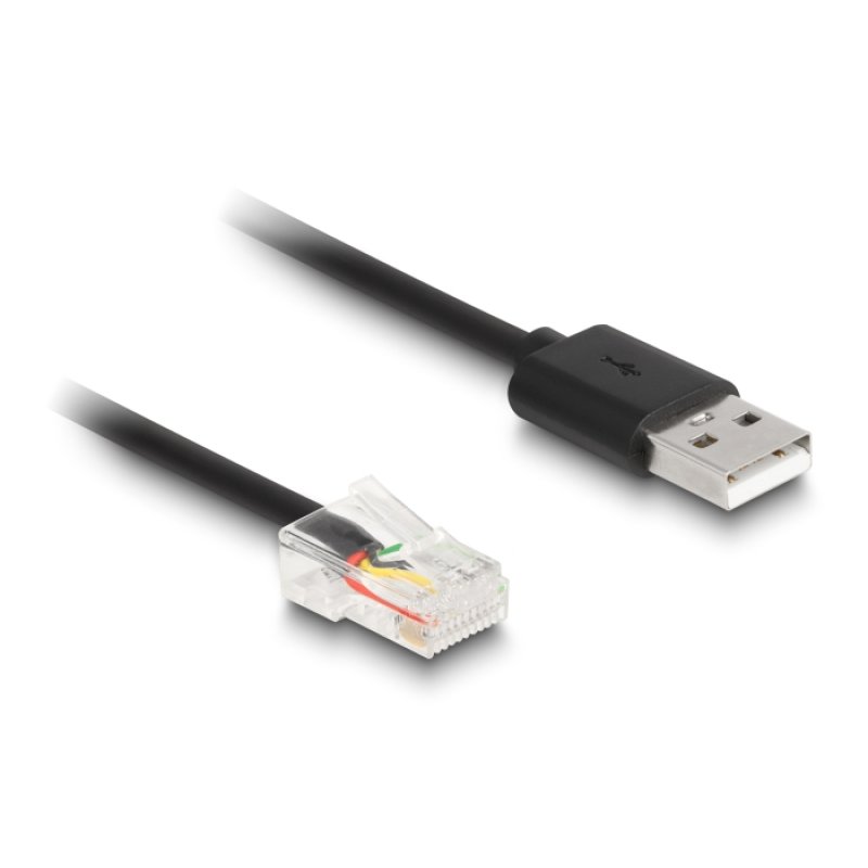 Delock RJ50 zu USB 2.0 Typ-A Spiralkabel 2 m