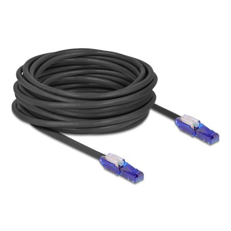 Delock RJ45 Netzwerkkabel Cat.6 UTP mit 180° winkelbaren Steckern schwarz 10 m