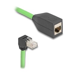 DeLOCK 80886 câble de réseau Noir, Vert 1 m Cat6a SF/UTP (S-FTP)