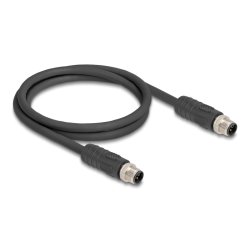DeLOCK 80514 sensor/actuator cable 1 m RST M12 Black