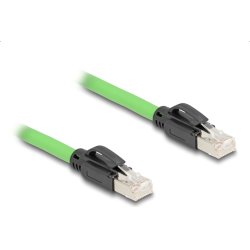 DeLOCK Câble de réseau RJ45 Cat.6A mâle à mâle SF/UTP approprié pour les chaines porte-câbles PUR (TPU) 5 m vert
