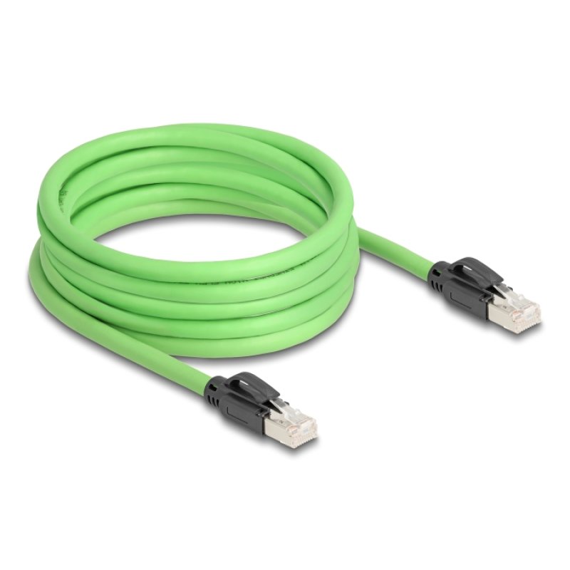 DeLOCK RJ45 Network Cable Cat.6A plug to plug SF/UTP suitable for drag chains PUR (TPU) 5 m green