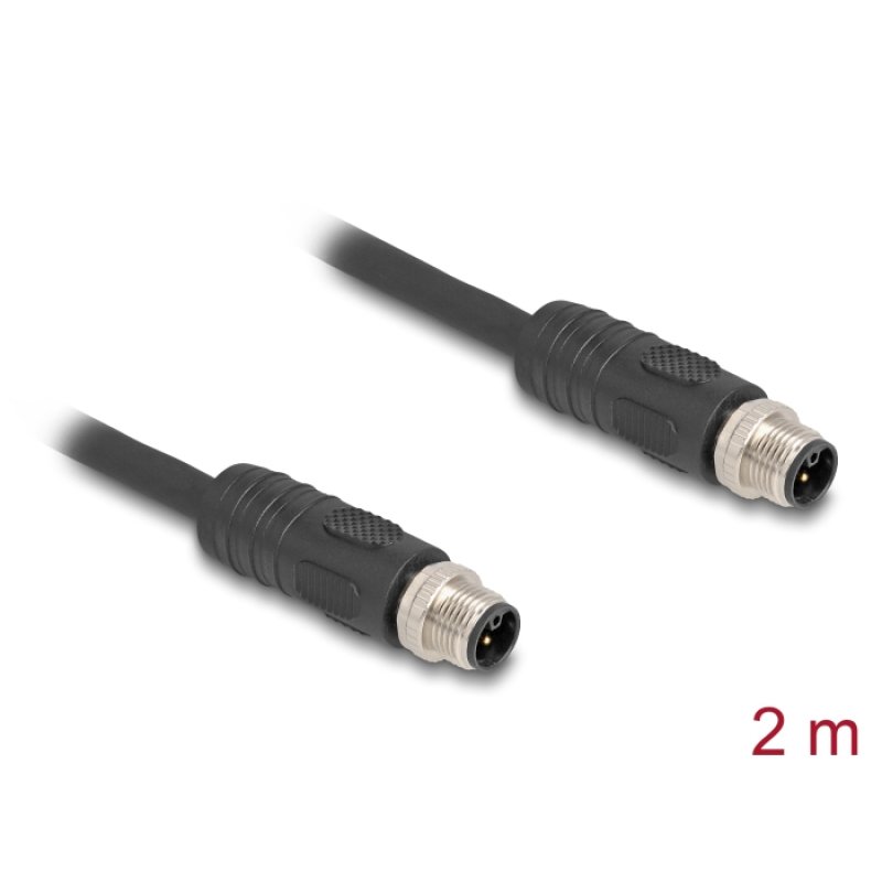 DeLOCK 80515 sensor/actuator cable 2 m RST M12 Black