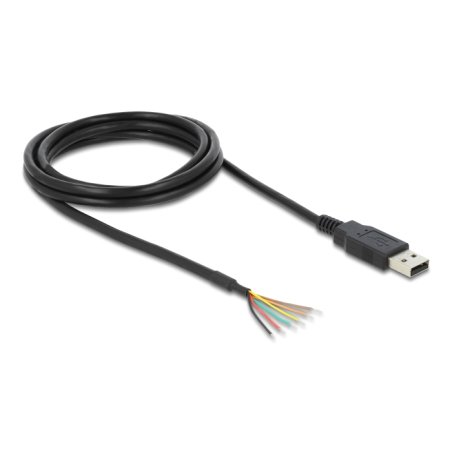 Delock USB 2.0 zu Seriell UART TTL (3,3 V) Konverter mit 6 offenen Kabelenden und 3,3 V Ausgangsspannung 1,8 m