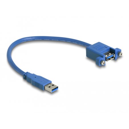 DeLOCK Cable USB 3.0 Type-A male USB 3.0 Type-A female panel-mount 25 cm