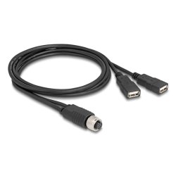 DeLOCK 60290 câble de capteur et d'actionneur 1 m M12 2 x USB Type-A Noir