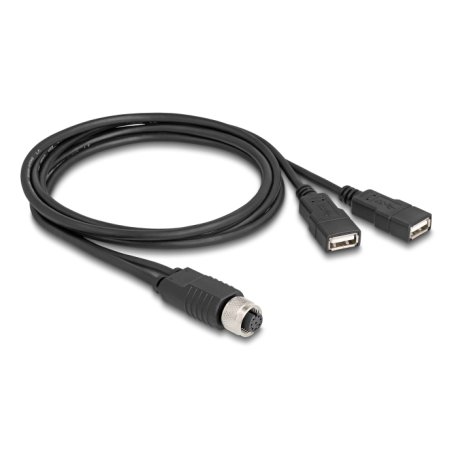 DeLOCK 60290 câble de capteur et d'actionneur 1 m M12 2 x USB Type-A Noir
