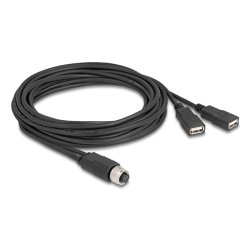 DeLOCK 60651 sensor/actuator cable 3 m M12 2 x USB Type-A Black