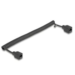 Delock RJ45 Spiralkabel Buchse zu Buchse Cat.5e UTP 0,8 m bis 2 m schwarz