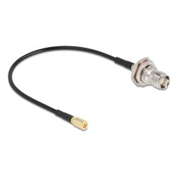 DeLOCK 90724 coaxial cable RG-174 0.2 m TNC SMB Black, Gold, Silver