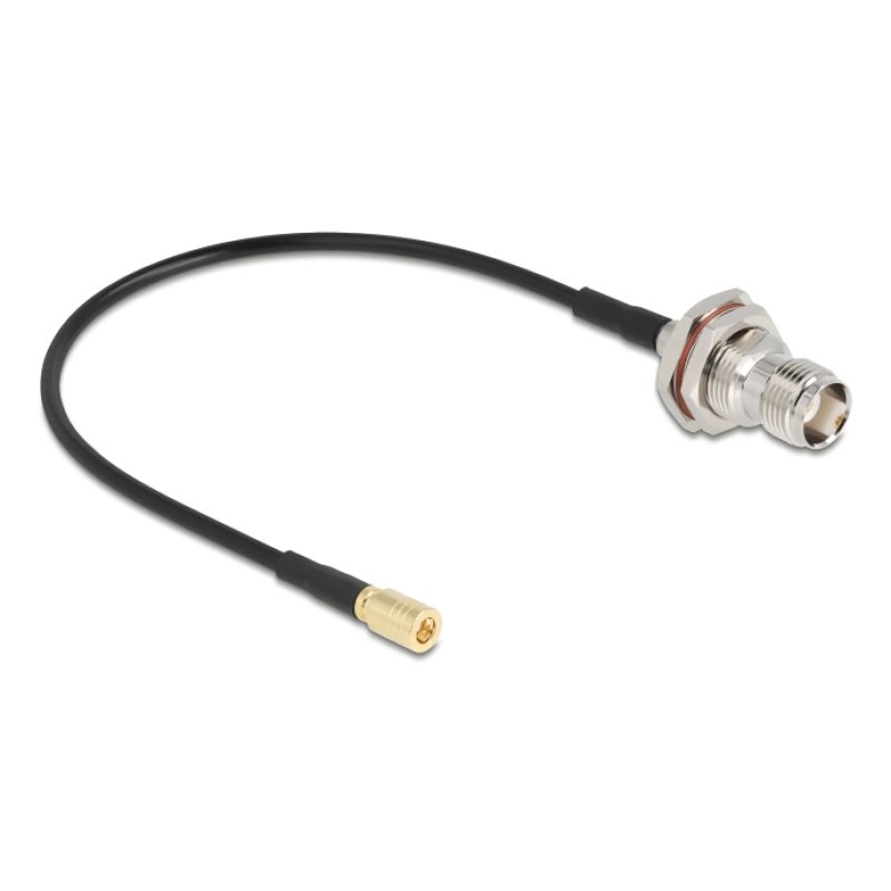 DeLOCK 90724 câble coaxial RG-174 0,2 m TNC SMB Noir, Or, Argent