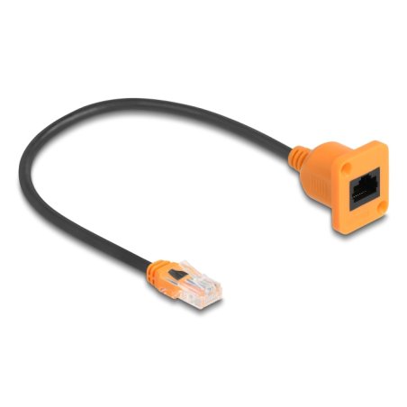 DeLOCK 90803 câble de réseau Noir, Orange 0,3 m Cat5e U/UTP (UTP)