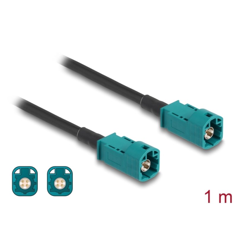DeLOCK 90678 câble coaxial 1 m HSD Z Noir, Bleu