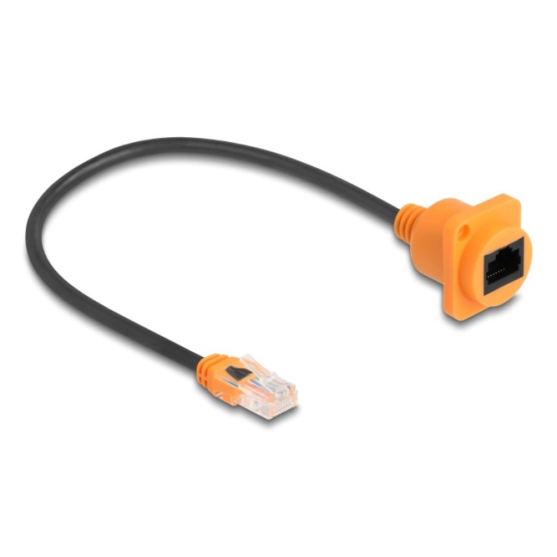 DeLOCK 90804 câble de réseau Noir, Orange 0,3 m Cat5e U/UTP (UTP)