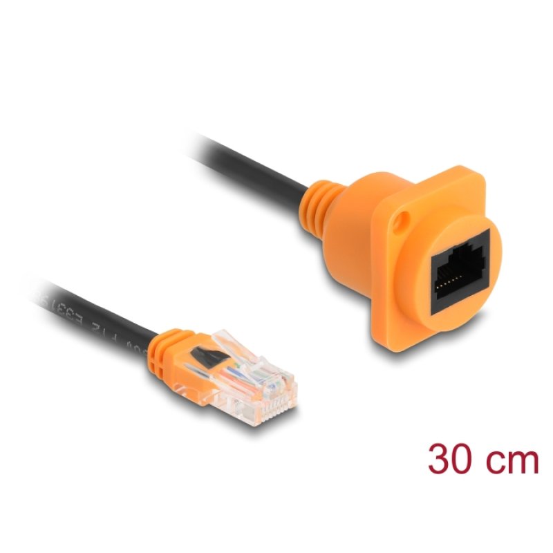DeLOCK 90804 networking cable Black, Orange 0.3 m Cat5e U/UTP (UTP)