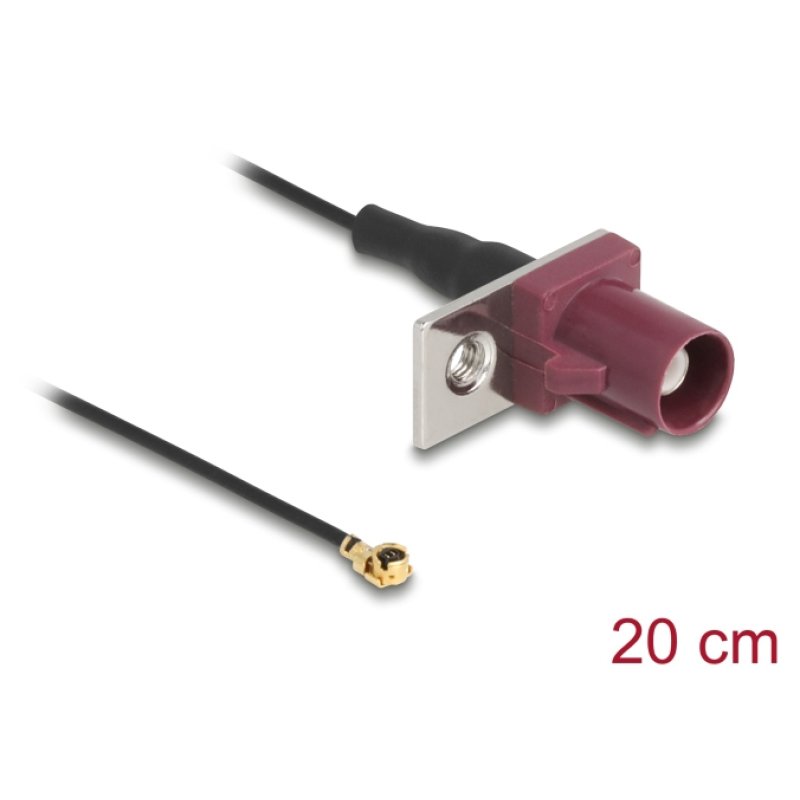 DeLOCK 90730 coaxial cable 1.13 0.2 m FAKRA D I-PEX MHF1 Black, Bordeaux