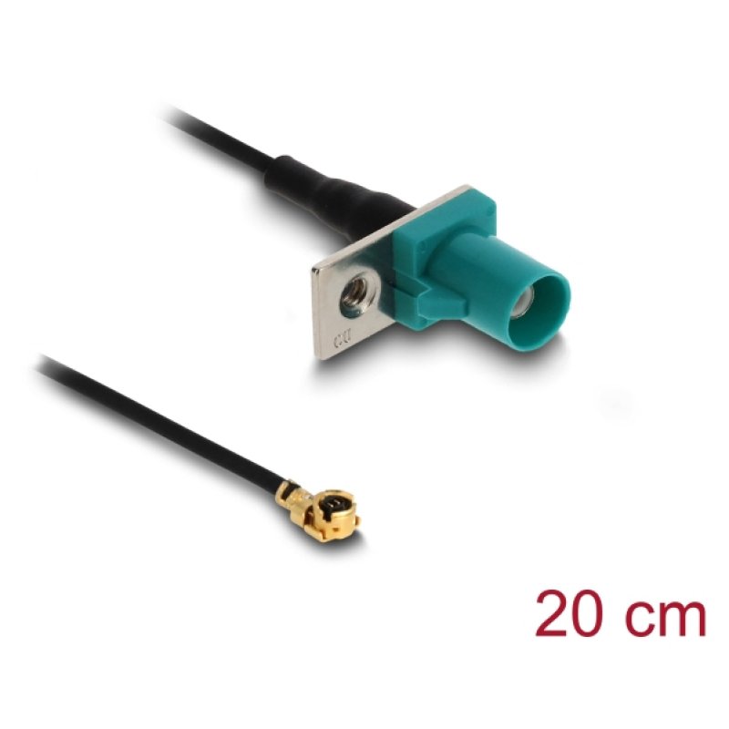 DeLOCK 90734 câble coaxial 1.13 0,2 m FAKRA Z I-PEX MHF1 Noir, Bleu