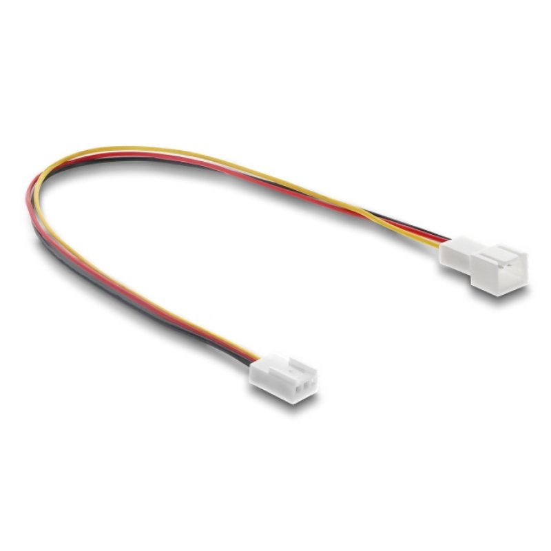 Delock Lüfter Verlängerungskabel Stecker zu Buchse 3 Pin, Steckerlänge 13 mm, 30 cm