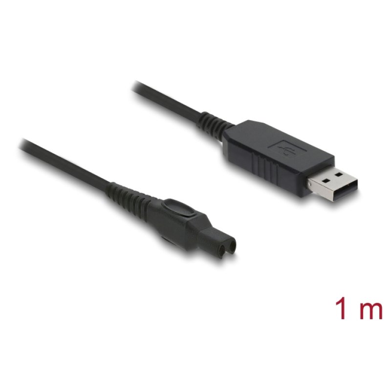 DeLOCK 90978 câble électrique Noir 1 m USB A 2 broches