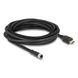 DeLOCK 81220 câble de capteur et d'actionneur 5 m M12 HDMI Noir