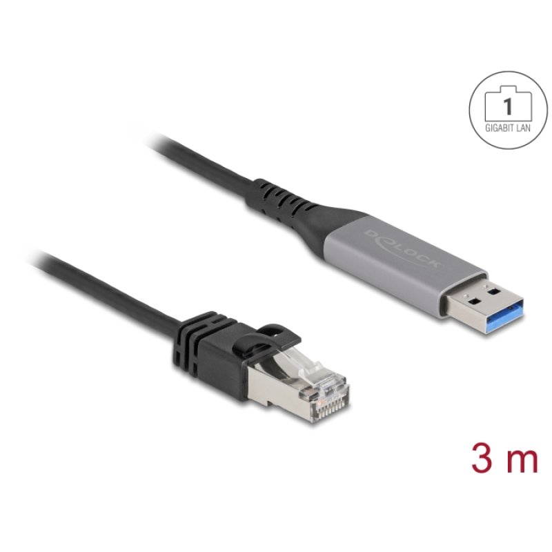 DeLOCK 60757 câble de réseau Noir, Anthracite 3 m Cat6