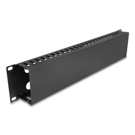DeLOCK 19″ 2U Cable Management Routing Panel with 4 openings metal black