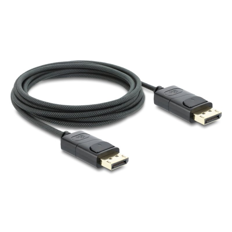 Delock Koaxiales DisplayPort Kabel 8K 60 Hz mit Geflechtmantel 2 m