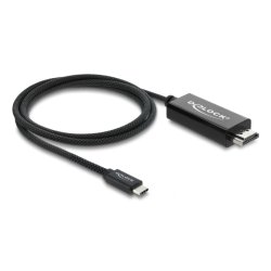 Delock Koaxiales USB Type-C™ zu HDMI Kabel (DP Alt Mode) 4K 60 Hz mit Geflechtmantel 1 m