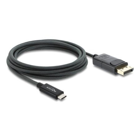 Delock Koaxiales USB Type-C™ zu DisplayPort Kabel (DP Alt Mode) 4K 60 Hz mit Geflechtmantel 2 m