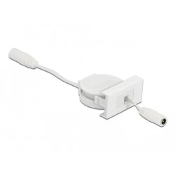 DeLOCK Câble d’alimentation DC rétractable Easy 45 Module 5,5 x 2,1 mm femelle / femelle, blanc