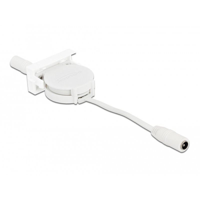 Delock Easy 45 Modul Power Ausrollkabel DC 5,5 x 2,1 mm Buchse / Buchse weiß