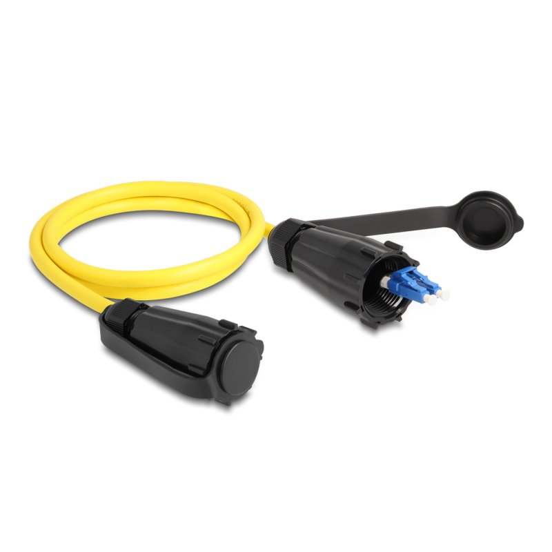 DeLOCK Câble de fibre optique LC Duplex à LC Duplex avec capuchon de protection mode simple, IP68, étanche à la