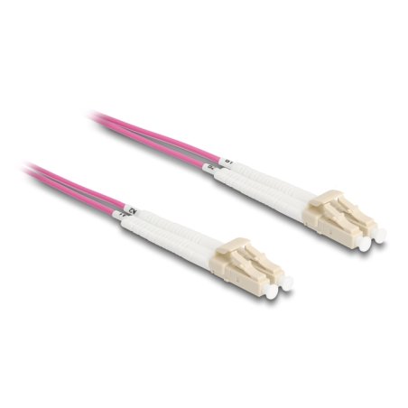 Delock LWL Kabel LC Duplex zu LC Duplex Multimode OM4 winkelbar 1 m