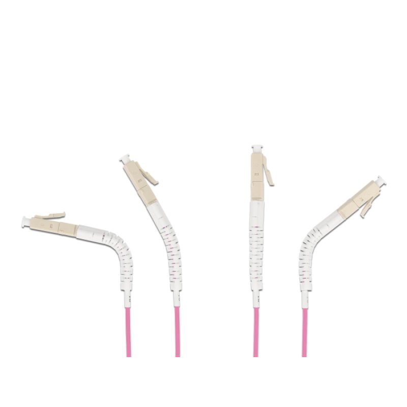 Delock LWL Kabel LC Duplex zu LC Duplex Multimode OM4 winkelbar 1 m