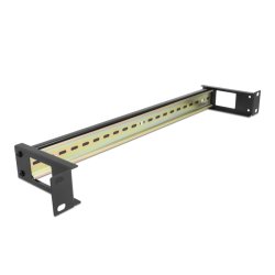 DeLOCK 19″ DIN rail Panel with side cable entry 1U black